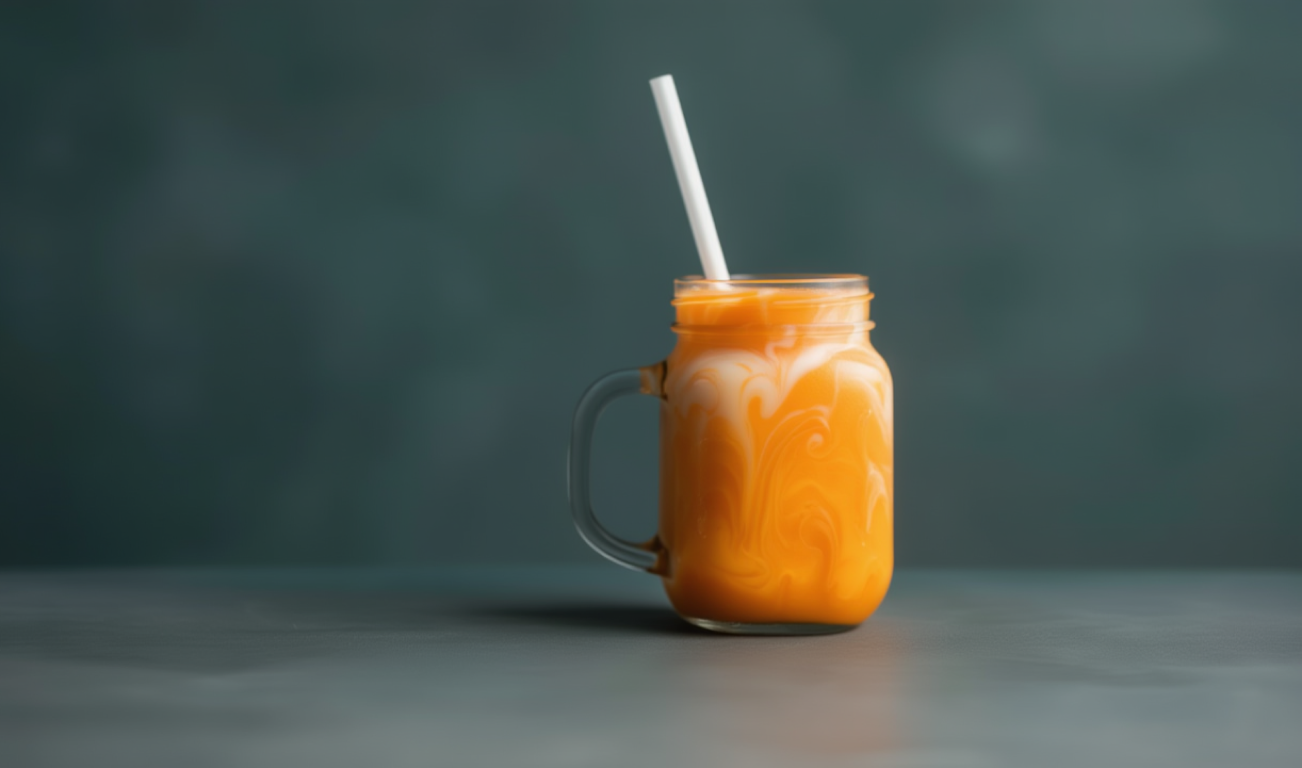 Delicious smoothie with figs and mint